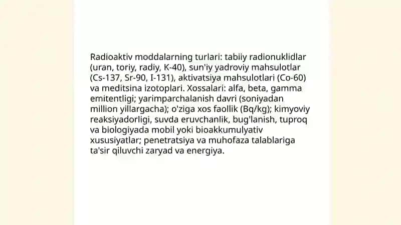 Radioaktiv zararlanish manbalari 4