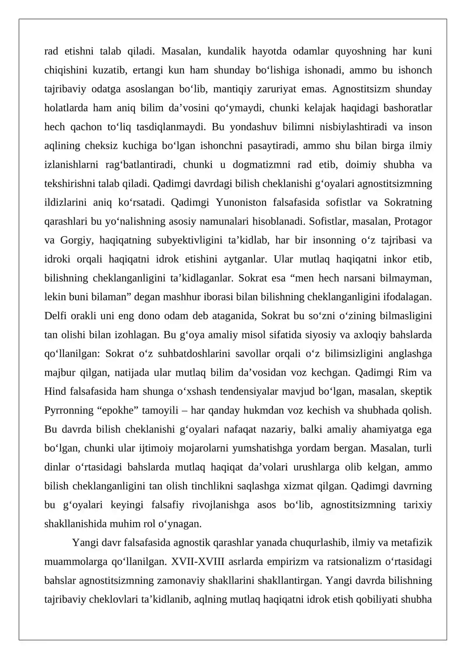 Agnostitsizm va skeptitsizm: bilishning inkori va uning zamonaviy talqini 4