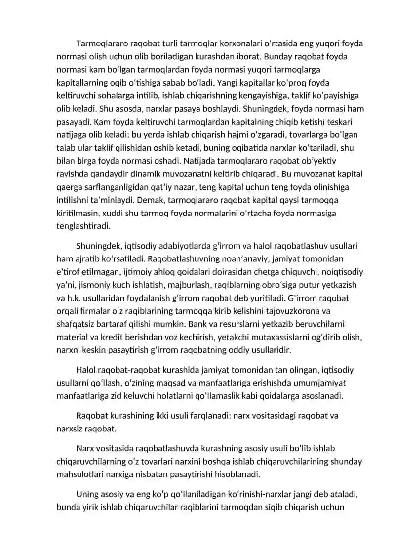 Mukammal bozorda raqobat va monopoliya 4