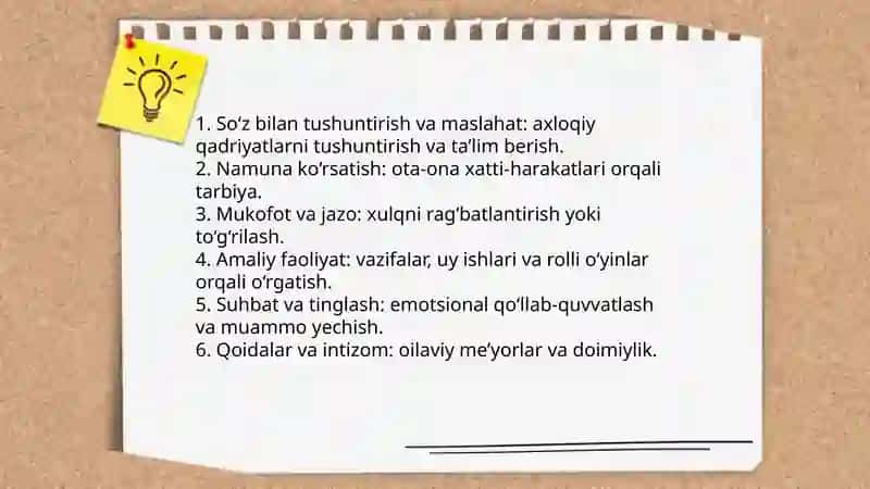 Oila tarbiyasi shakl metod va vositalar 4
