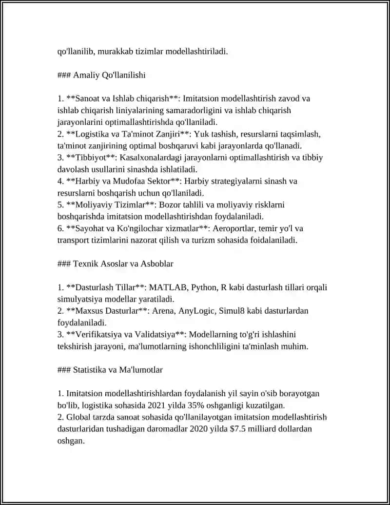 IMITATSION MODELLARNI YARATISH 4