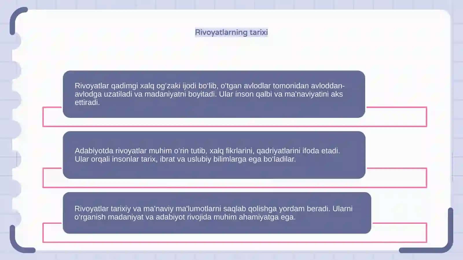 Rivoyatlar va ularning adabiyotdagi o'rni 4