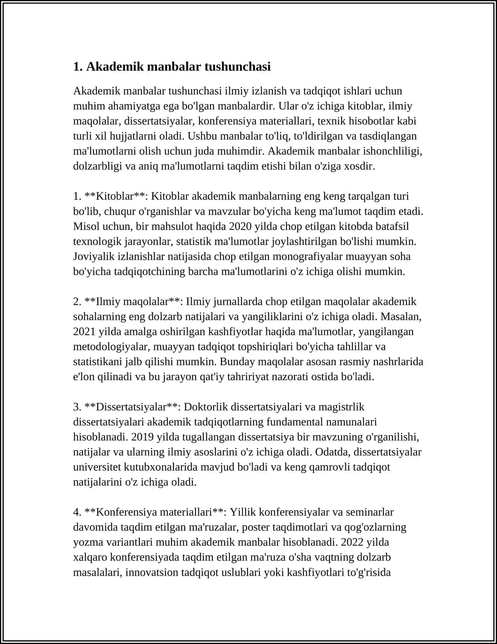 AKADEMIK MANBALAR VA ULARNING DARAJALARI 4