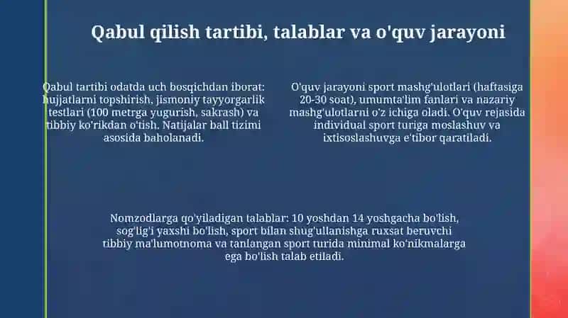Sport maktablarining turlari va ularning nizomlari 4