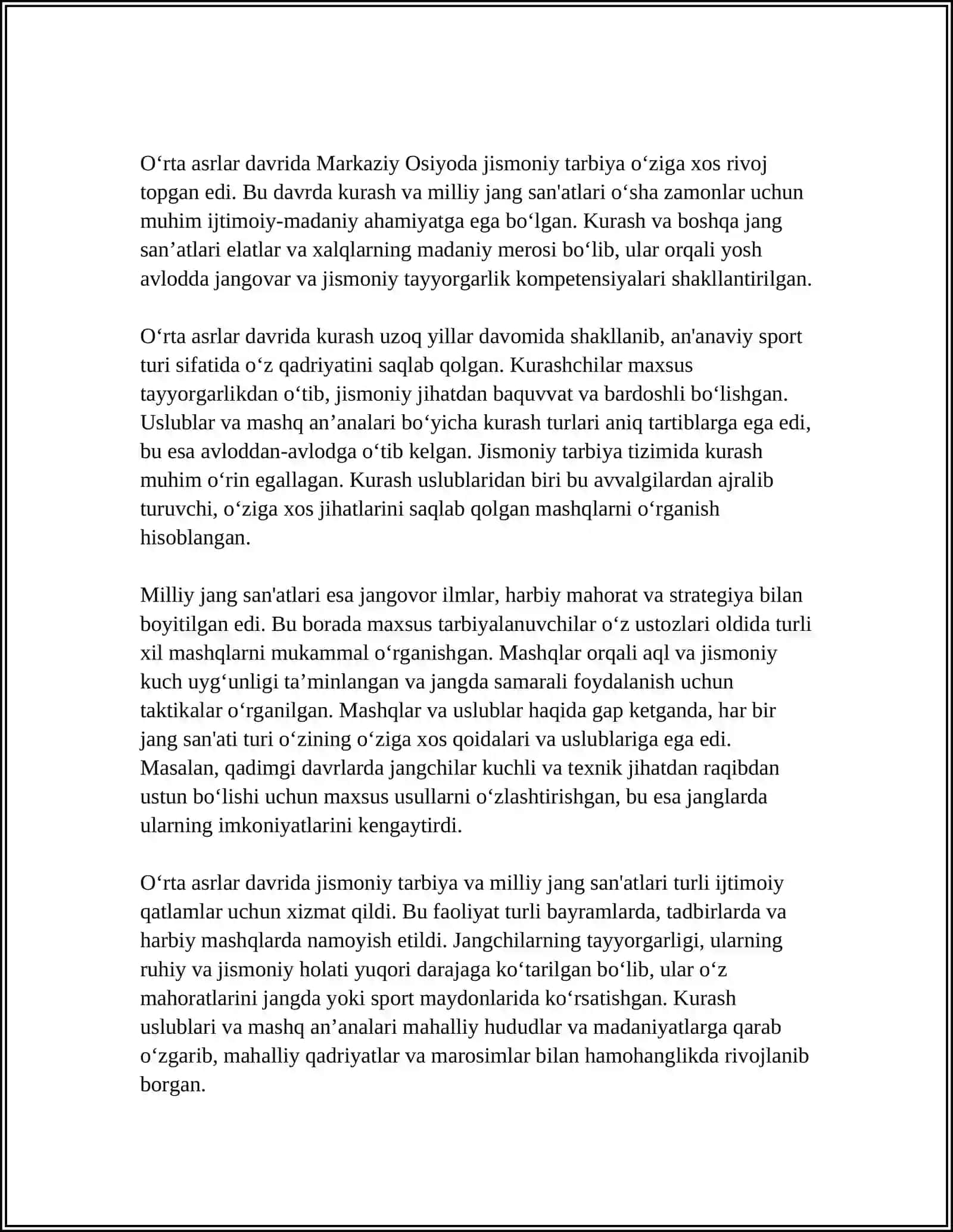 O’RTA ASRLAR DAVRIDA MARKAZIY ОSIYODA JISMОNIY TARBIYA 4