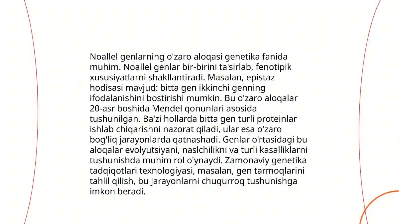 NOALLEL GENLARNING O’ZARO TA’SIRI 4