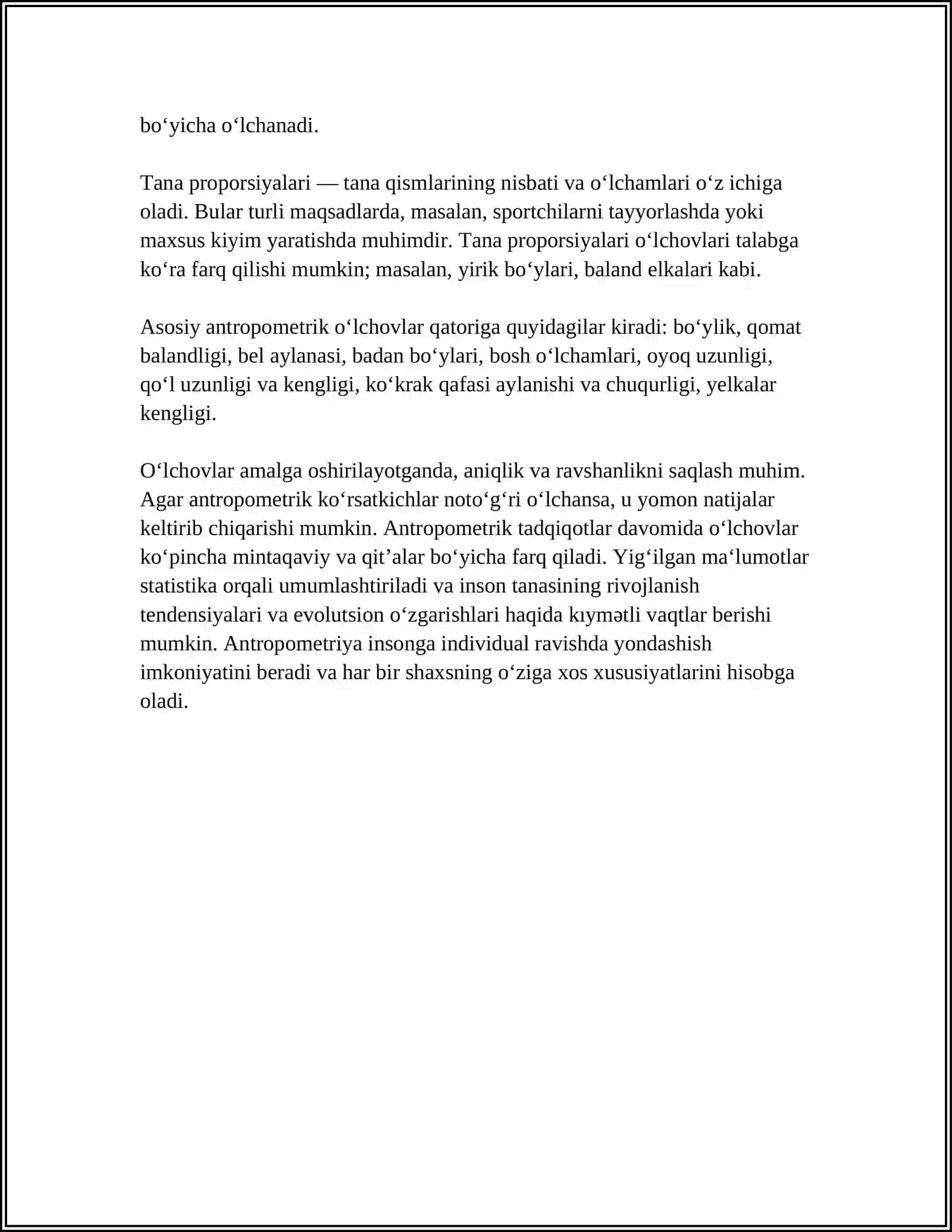 ODAMNING ANTROPOMETRIK KOʻRSATKICHLARINI OLCHASH 4
