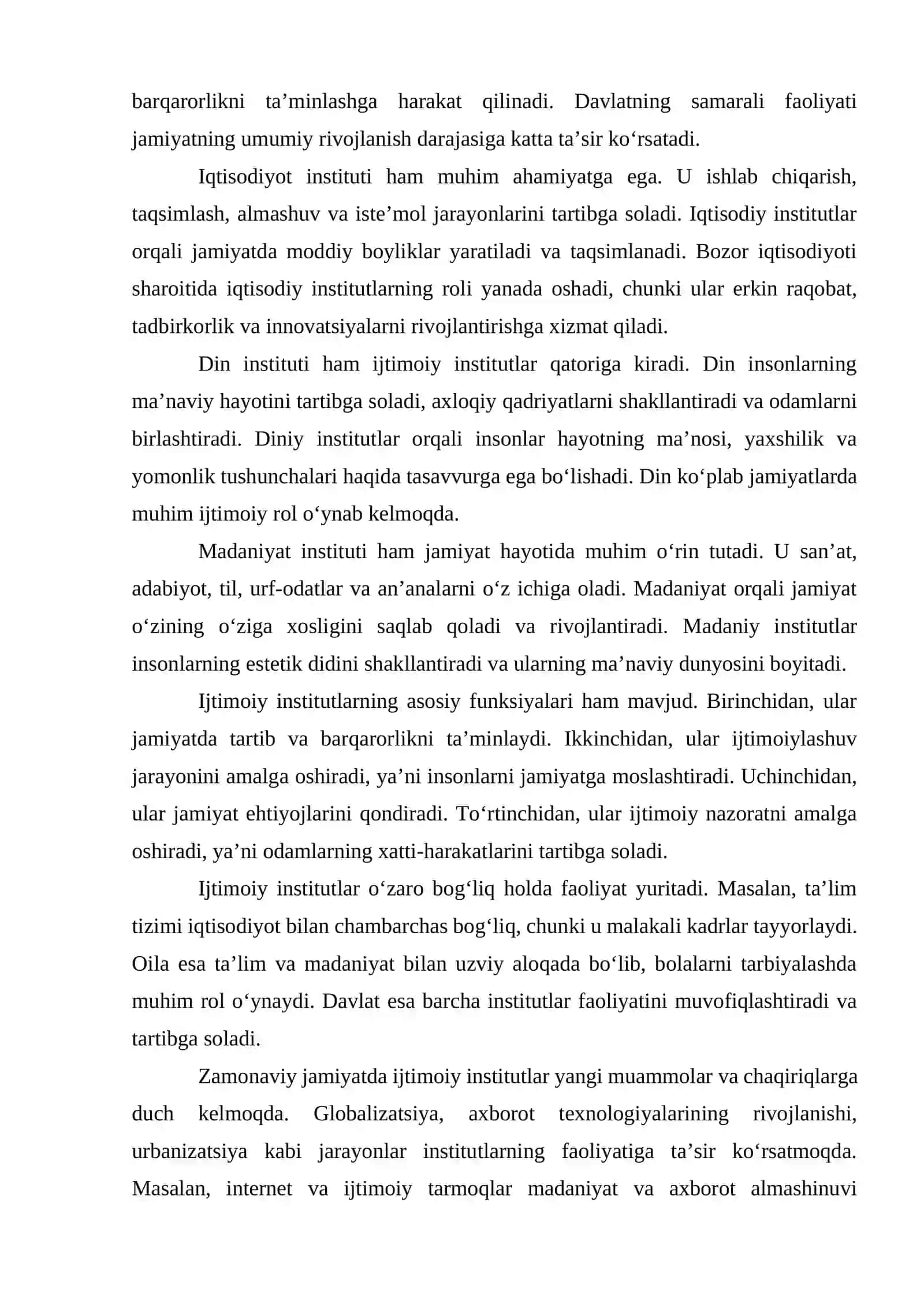 IJTIMOIY MUNOSABATLAR VA IJTIMOIY INSTITUTLAR 4