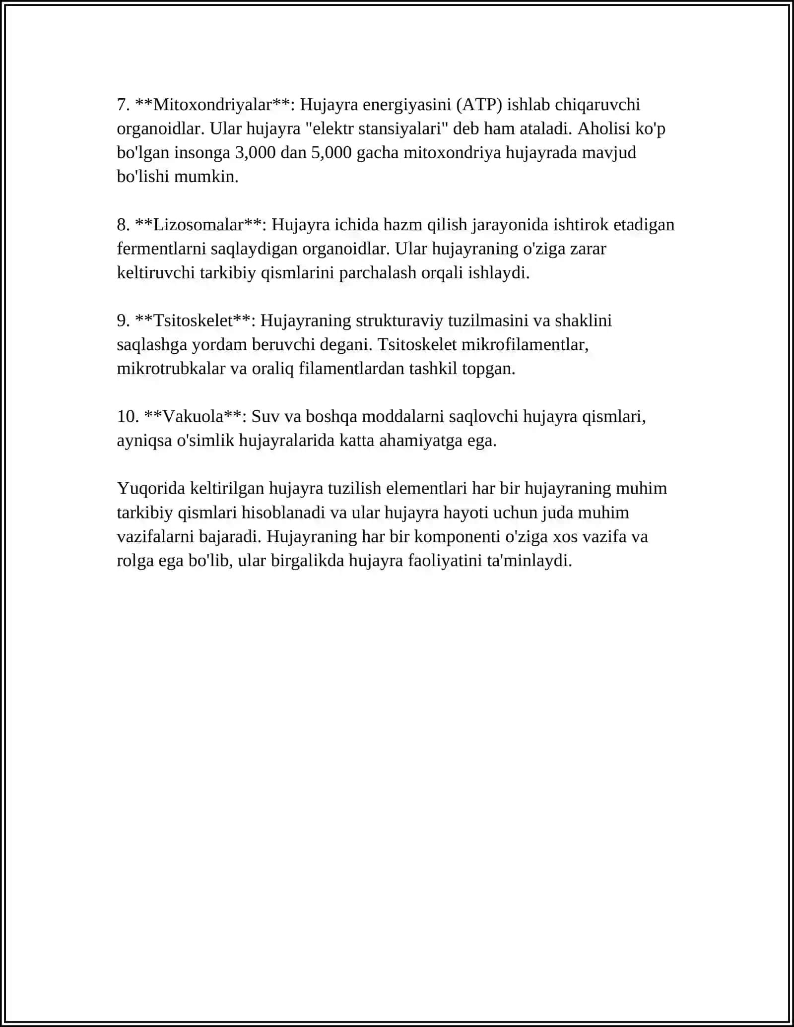 Hujayra Tuzilishi 4