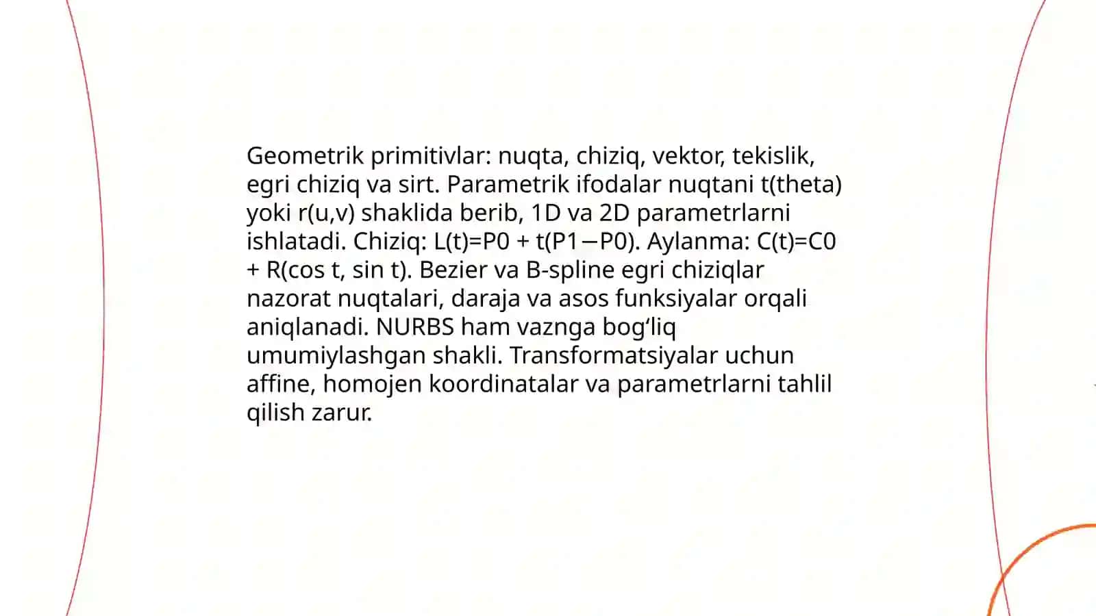 Obeyktlanning analitik modelarini qurish usulari 4