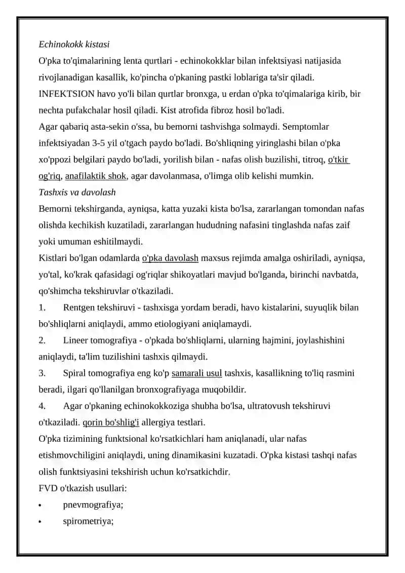 O'pka kistalari 4