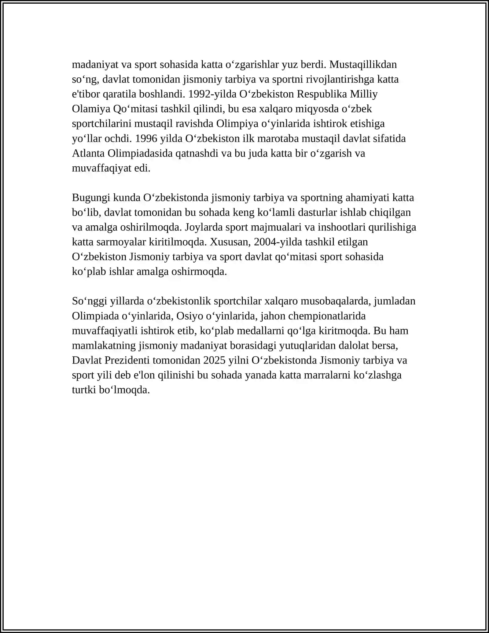 O‘ZBEKISTON RESPUBLIKASI OLIY TA’LIM FAN VA INNOVATSIYA VAZIRLIGI 4