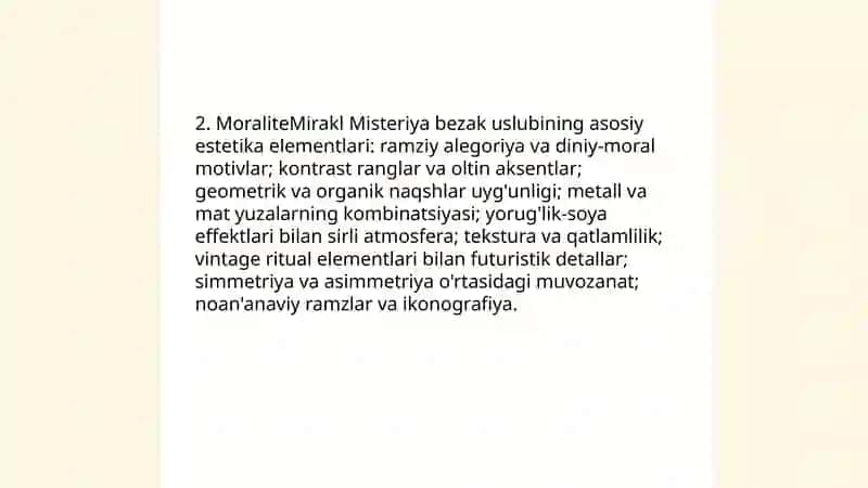 MoraliteMirakl Misteriya bezak uslubi 4