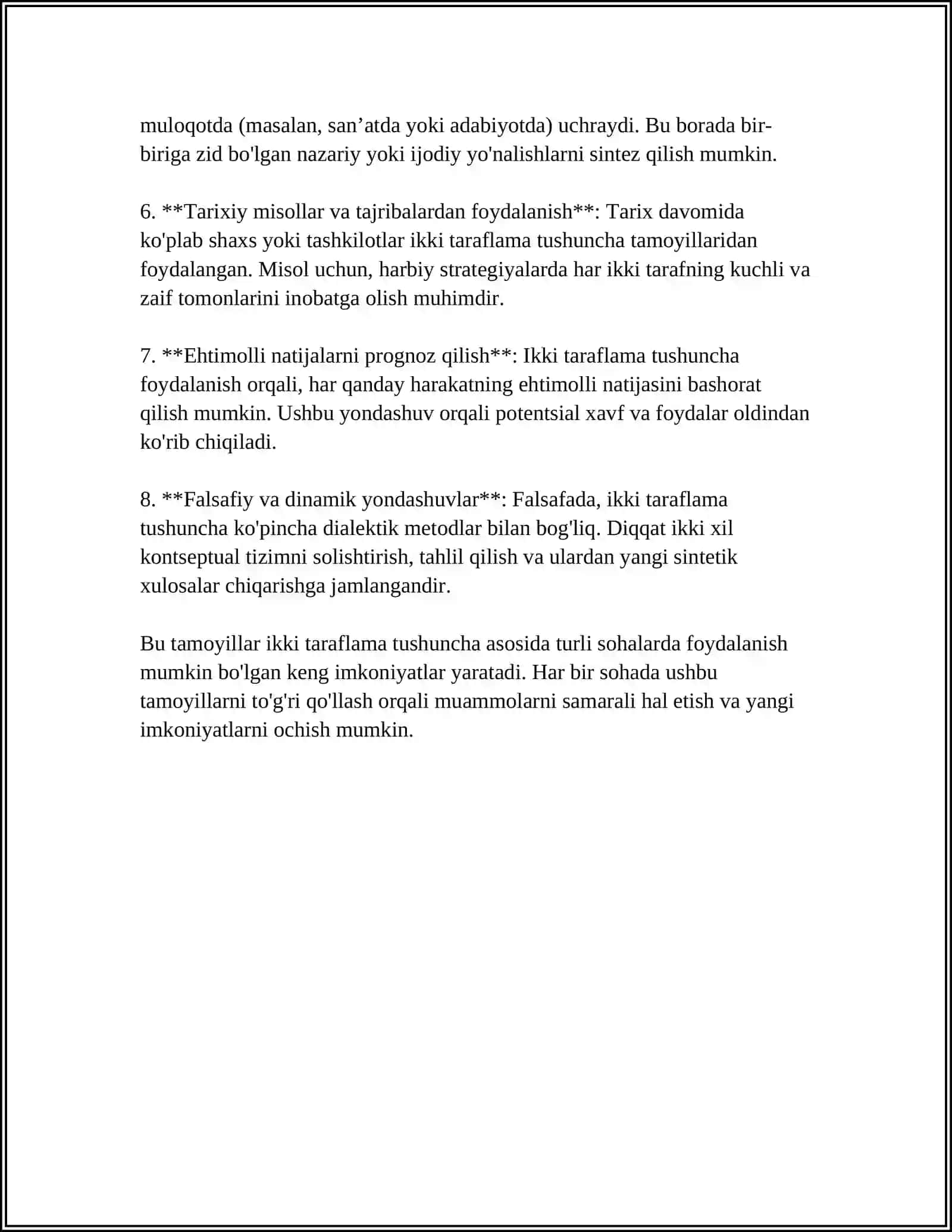 KIMYO MASALALAR YECHISHDA IKKI TARAFLAMA TUSHUNCHA HAQIDA 4