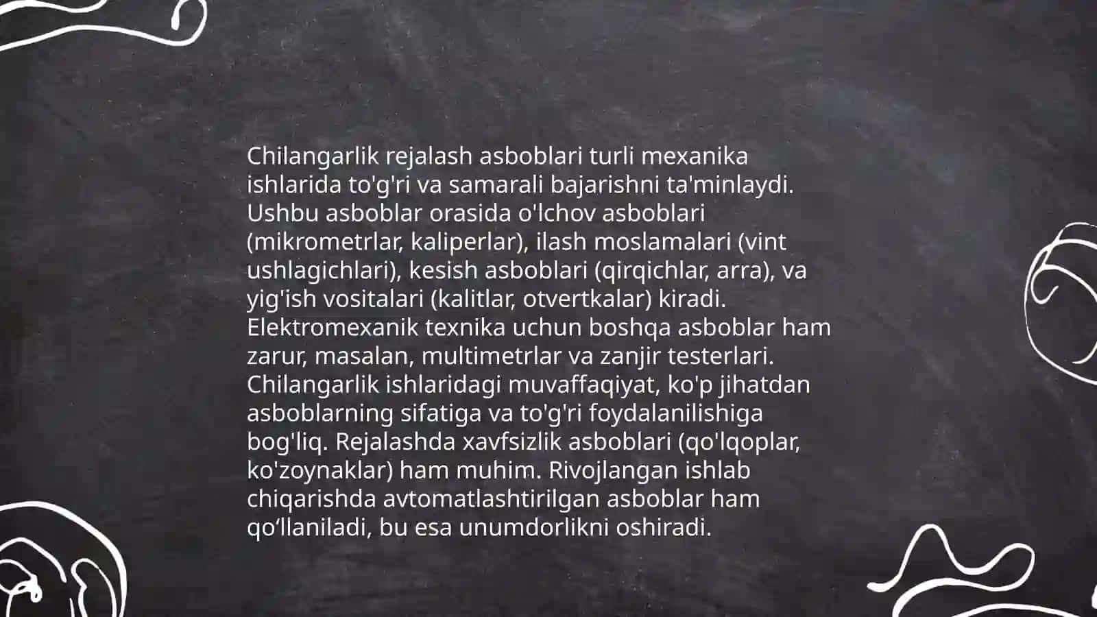 Metallarni tekislash va kesish asboblari 4