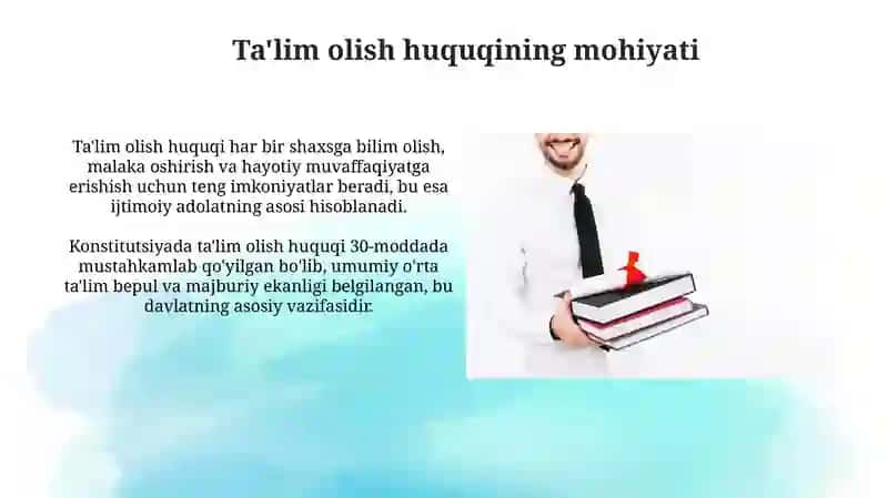 Kunustututsiyada talim olish huquqi 4