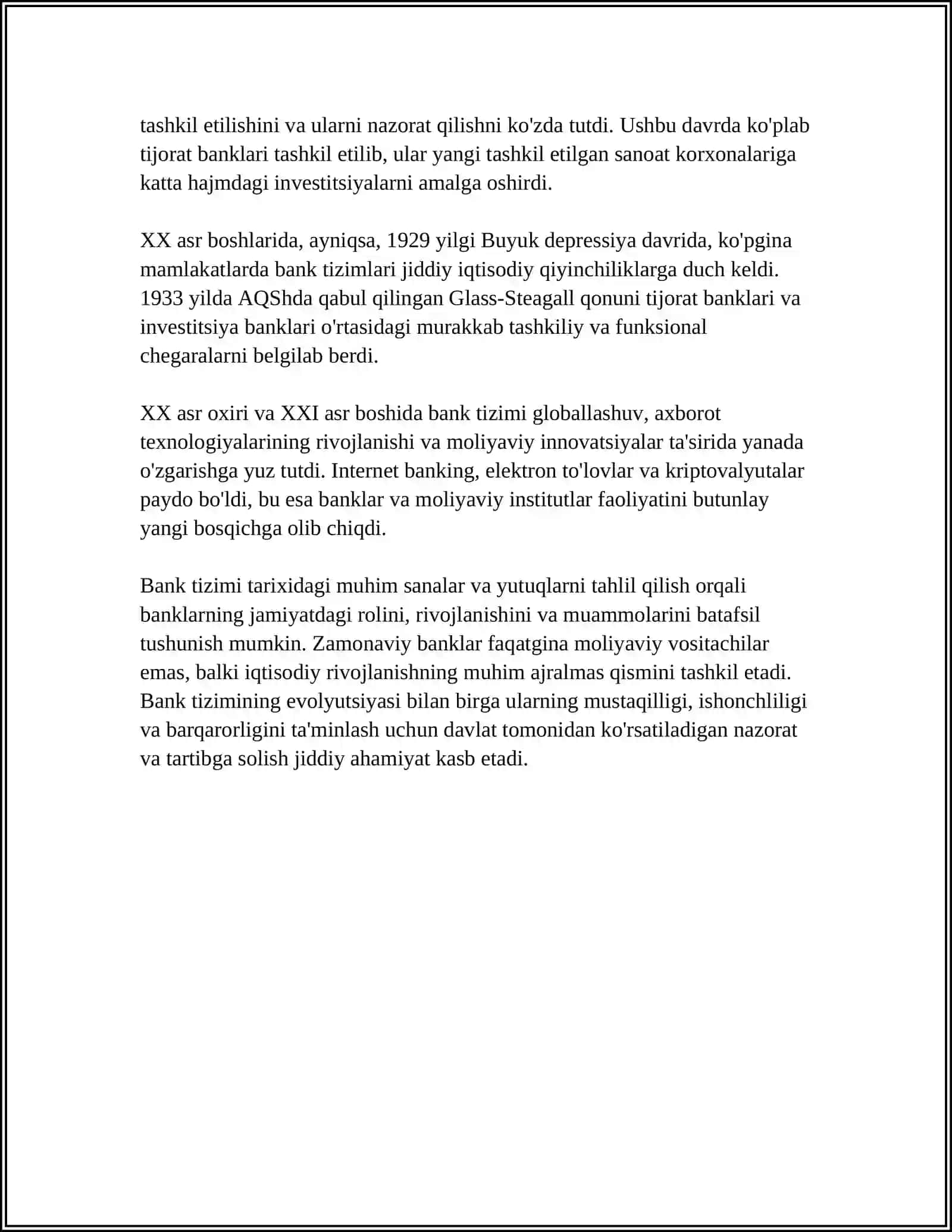BANK TIZIMI 4
