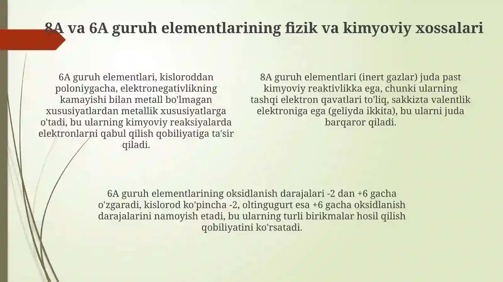 8A va 6A Guruh Elementlari 4