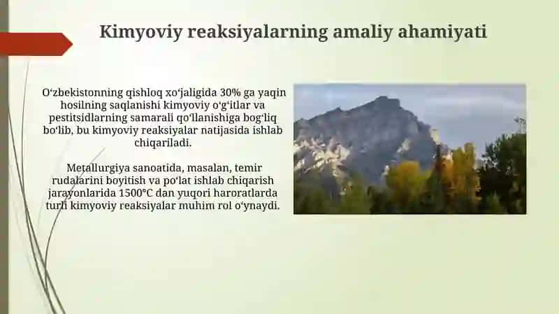 Kimyoviy o'zgarishlar 4