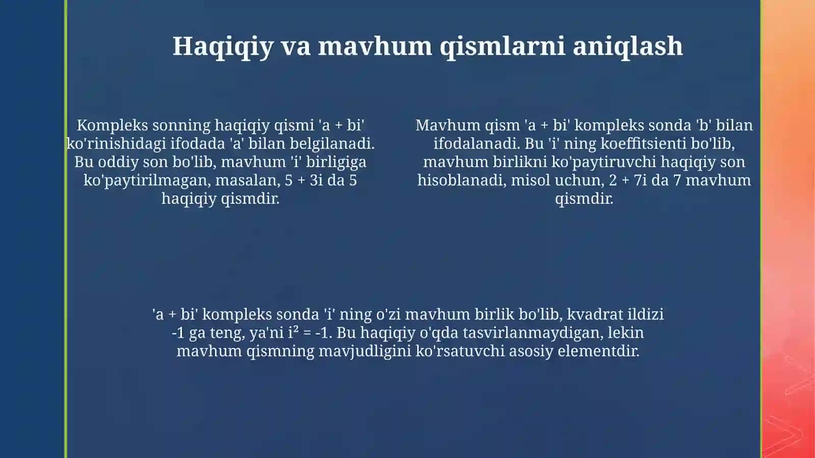 Kompleksonlarni qo'shish va ayirish 4