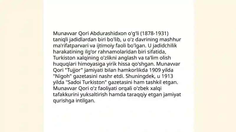 Jadid marifatparvarlarining oʻlka ijtimoiy manaviy hayotida tutgan oʻrni 4