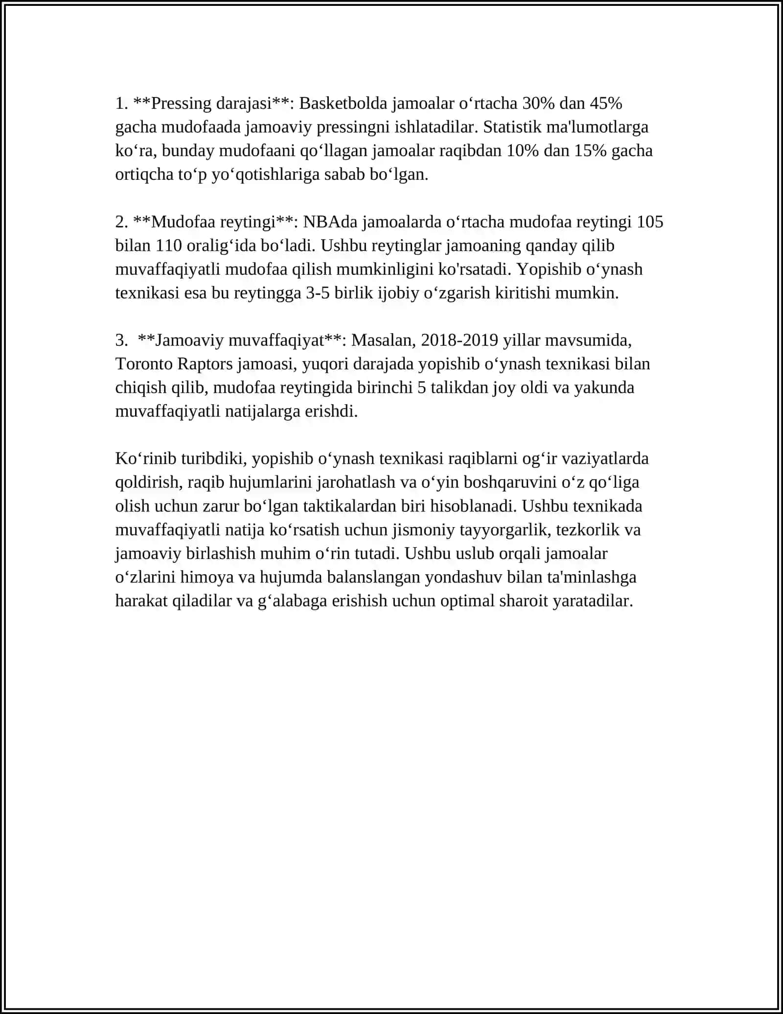 BASKETBOLDA HIMOYA TEXNIKASIGA O‘RGATISH METODI 4