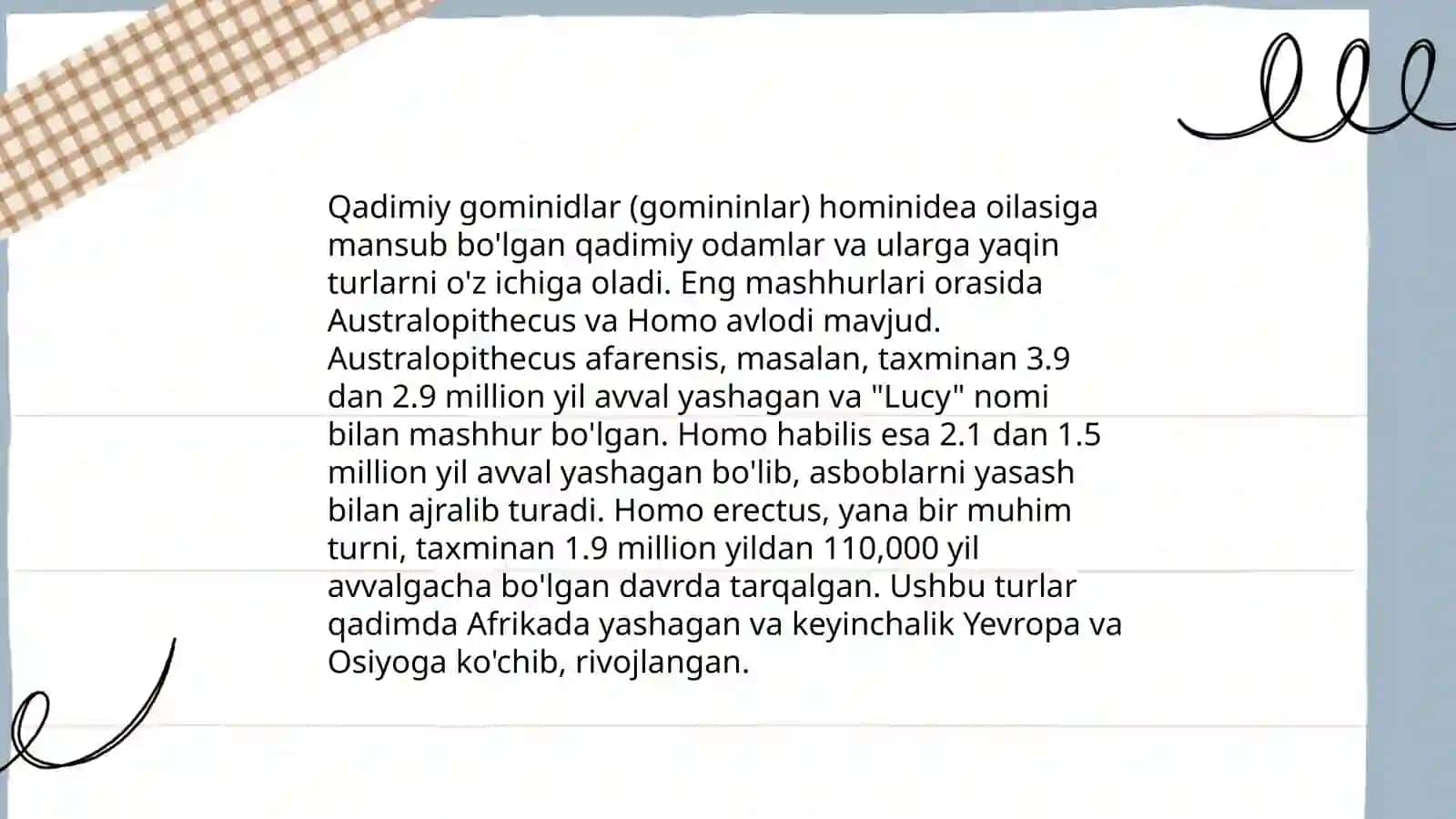 Insoniyatning paydo bolishi va qadimiy gominidlar 4