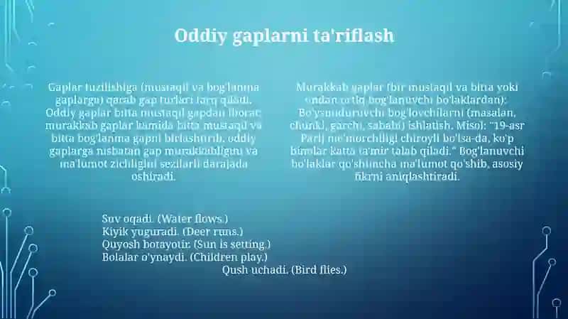 Oddiy gaplardan to'gy gaplar 4