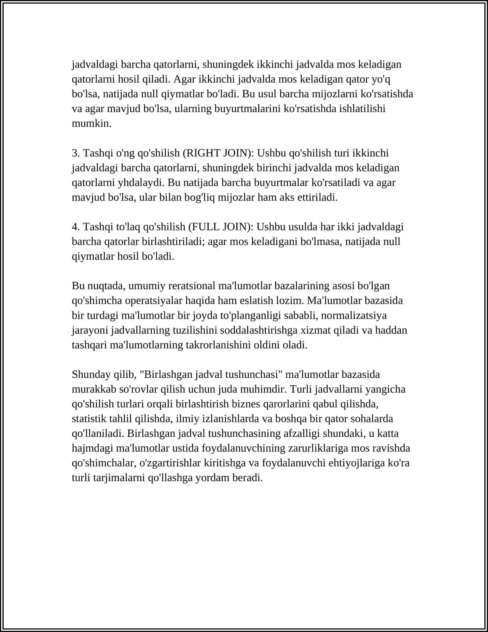 BIRLASHGAN JADVALLAR 4