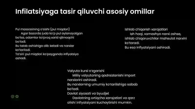 Inflyatsiya effektini real qiymatlar bo‘yicha hisoblash 4