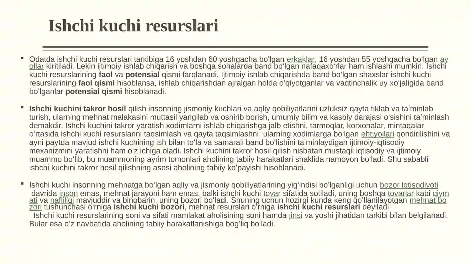 Ishchi kuchi, uning bandligi va ishsizlik 4