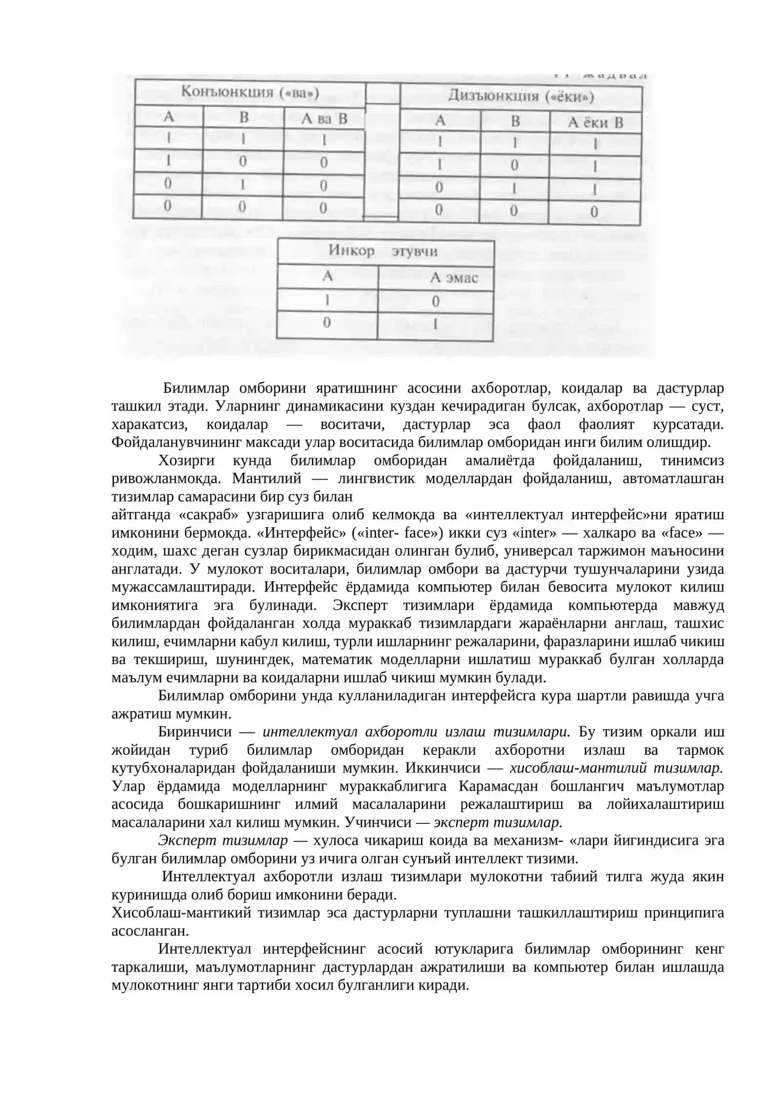 Cунъий интеллект ва эксперт тизимлар 4
