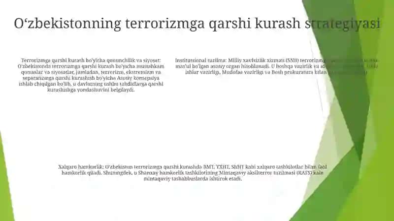 OʻZbekistonning Terrorizmga Qarshi Kurash Tajribasi 4