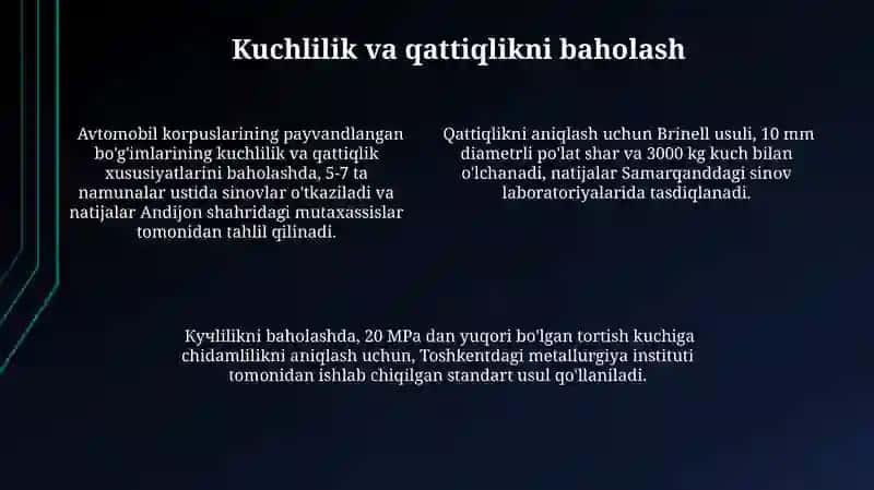 Payvand konstruksiyalar xususiyatlarini baholash prinsiplari 4