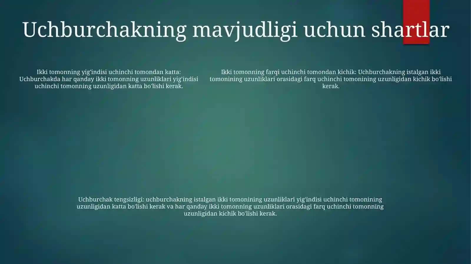 UchburchakMavjudligi 4