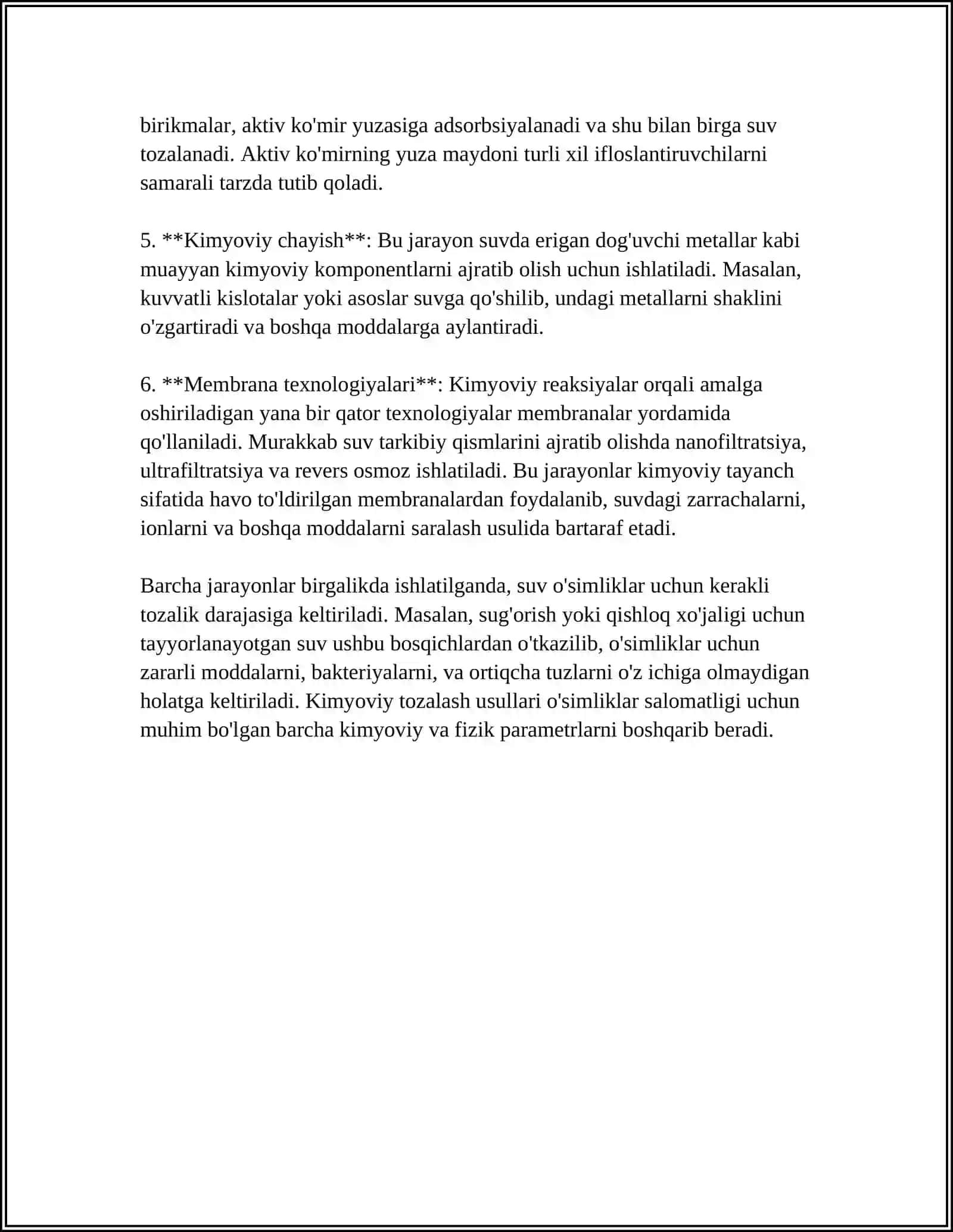 O'simlik suvini kimyoviy tozalash 4