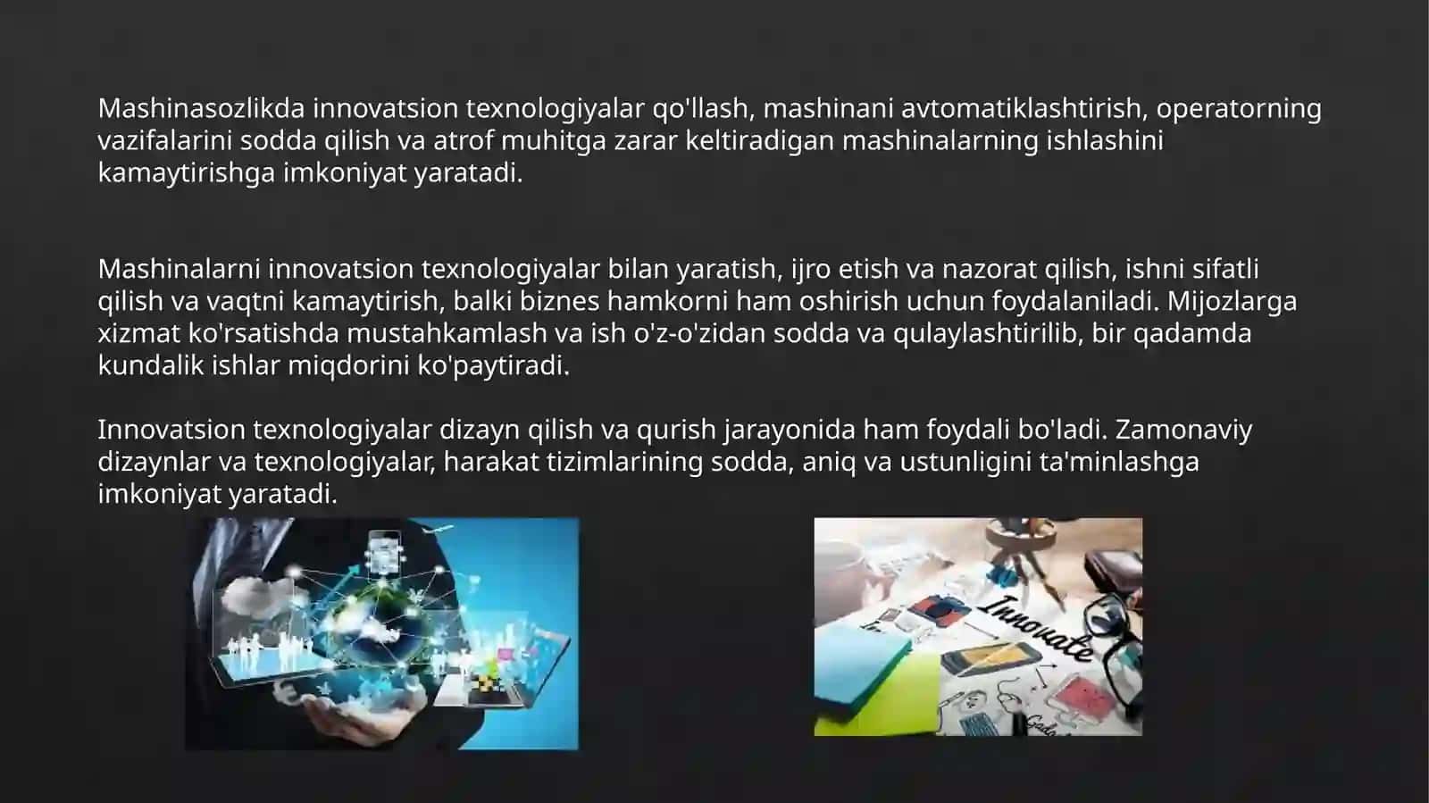 Mashinasozlik da innovatsion texnologiyalarni qo'llash 4