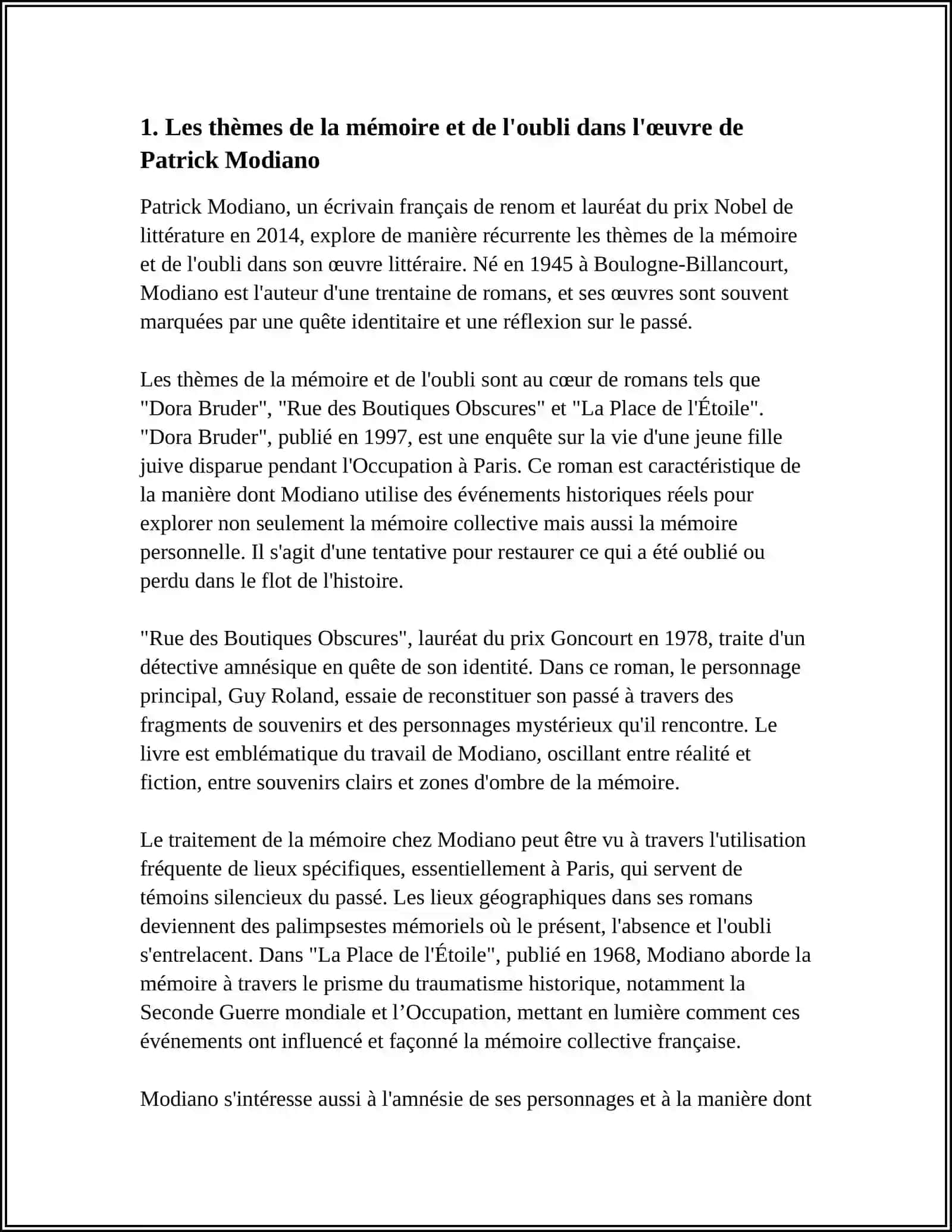 PATRICK MODIANO ET SON OEUVRE 4