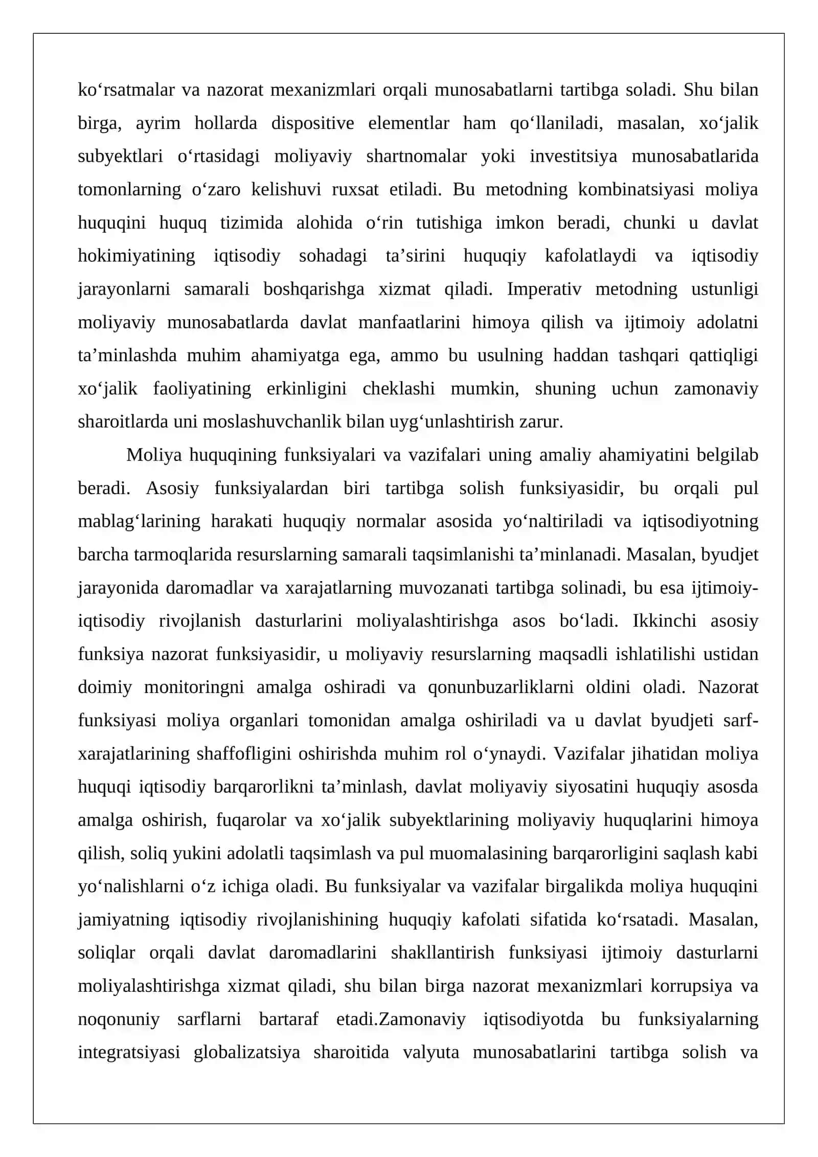 Moliya huquqining boshqa huquq sohalaridagi o‘rni 4