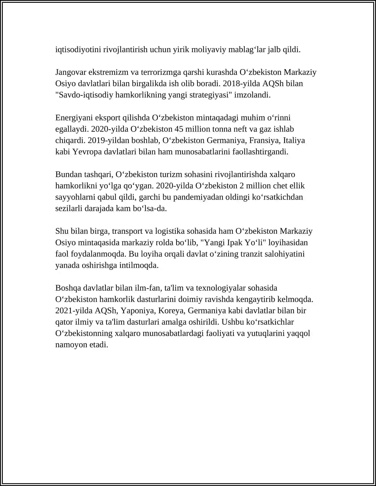 O‘ZBEKISTON VA JAHON HAMJAMIYATI 4
