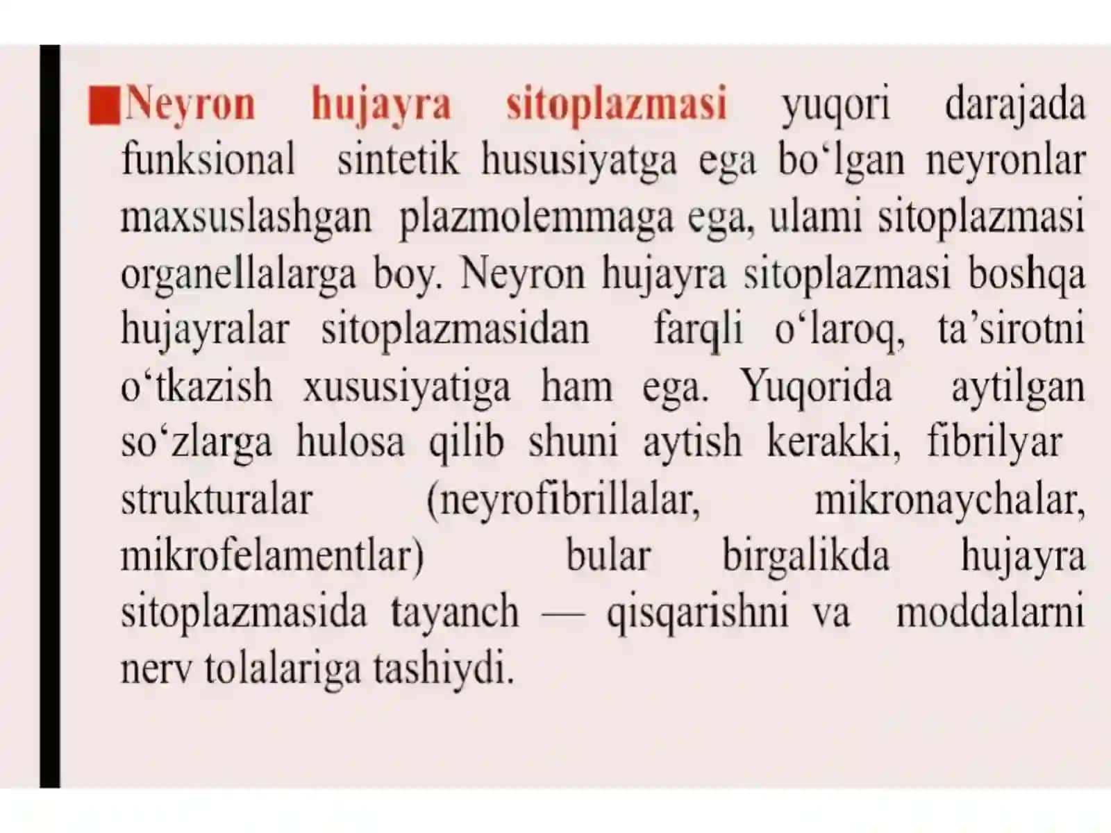 Nerv hujayralarida metabolizm jarayonlari 4