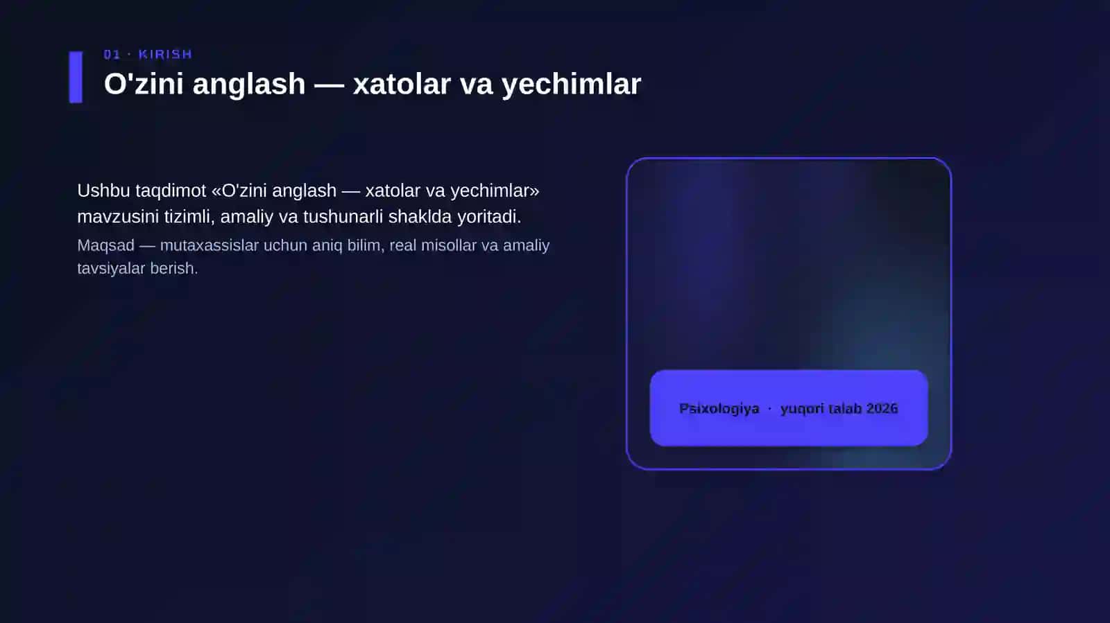 O'zini anglash — xatolar va yechimlar 4
