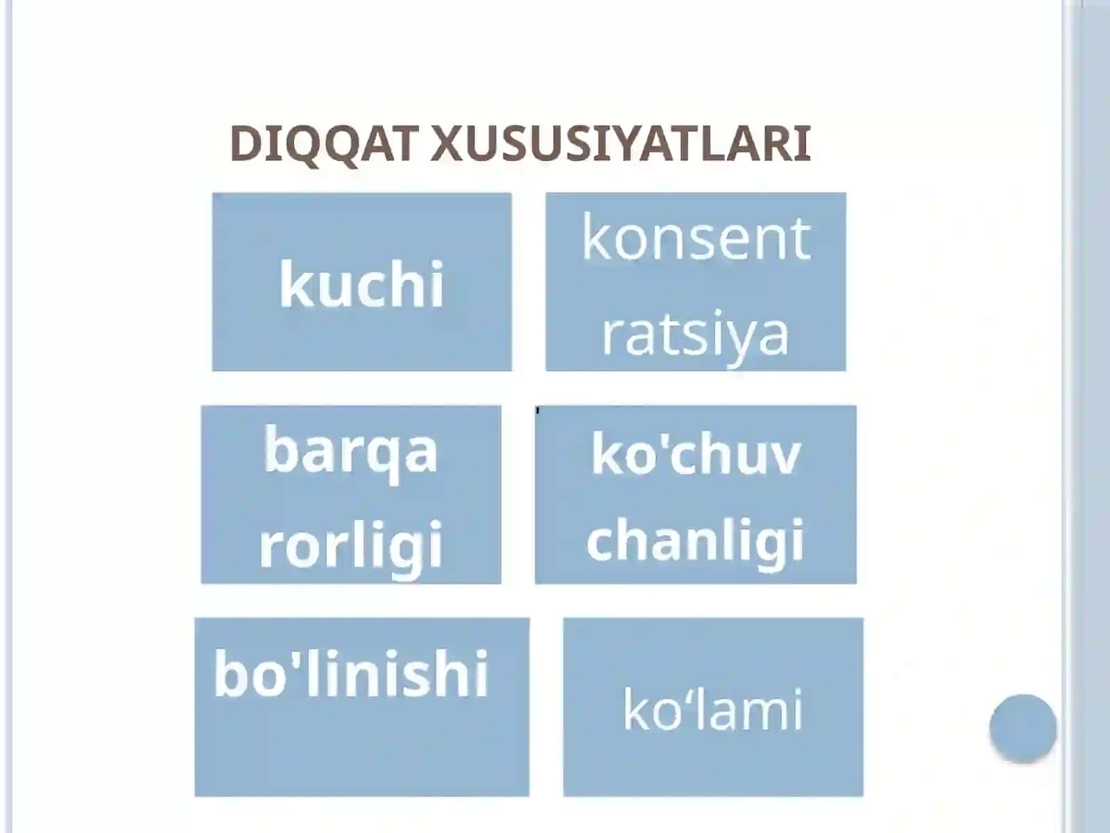 DIQQAT VA DIQQATNING SHAKLLANISHI 4