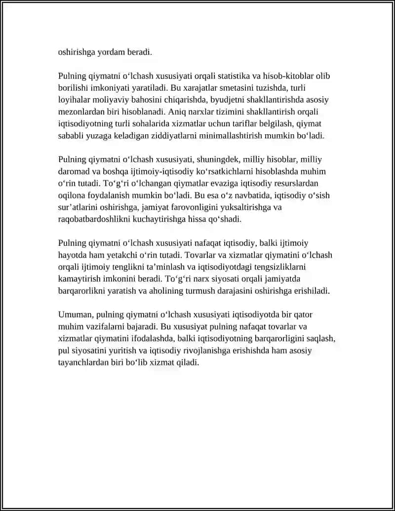 PULNING O'ZIGA XOS HUSUSIYATLARI 4