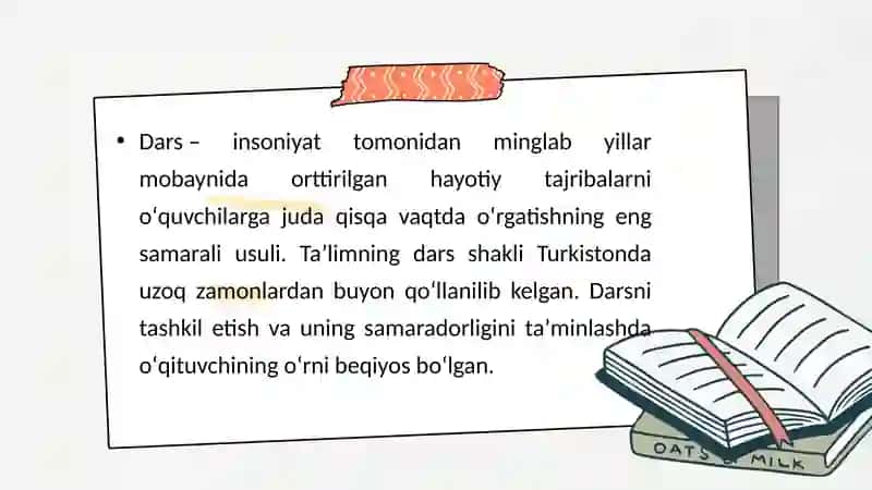 Dars va ta’limni tashkil etishning asosiy shakli 4