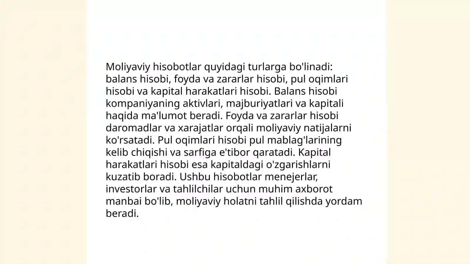 Moliyaviy hisobot tahlili faniga kirish 4