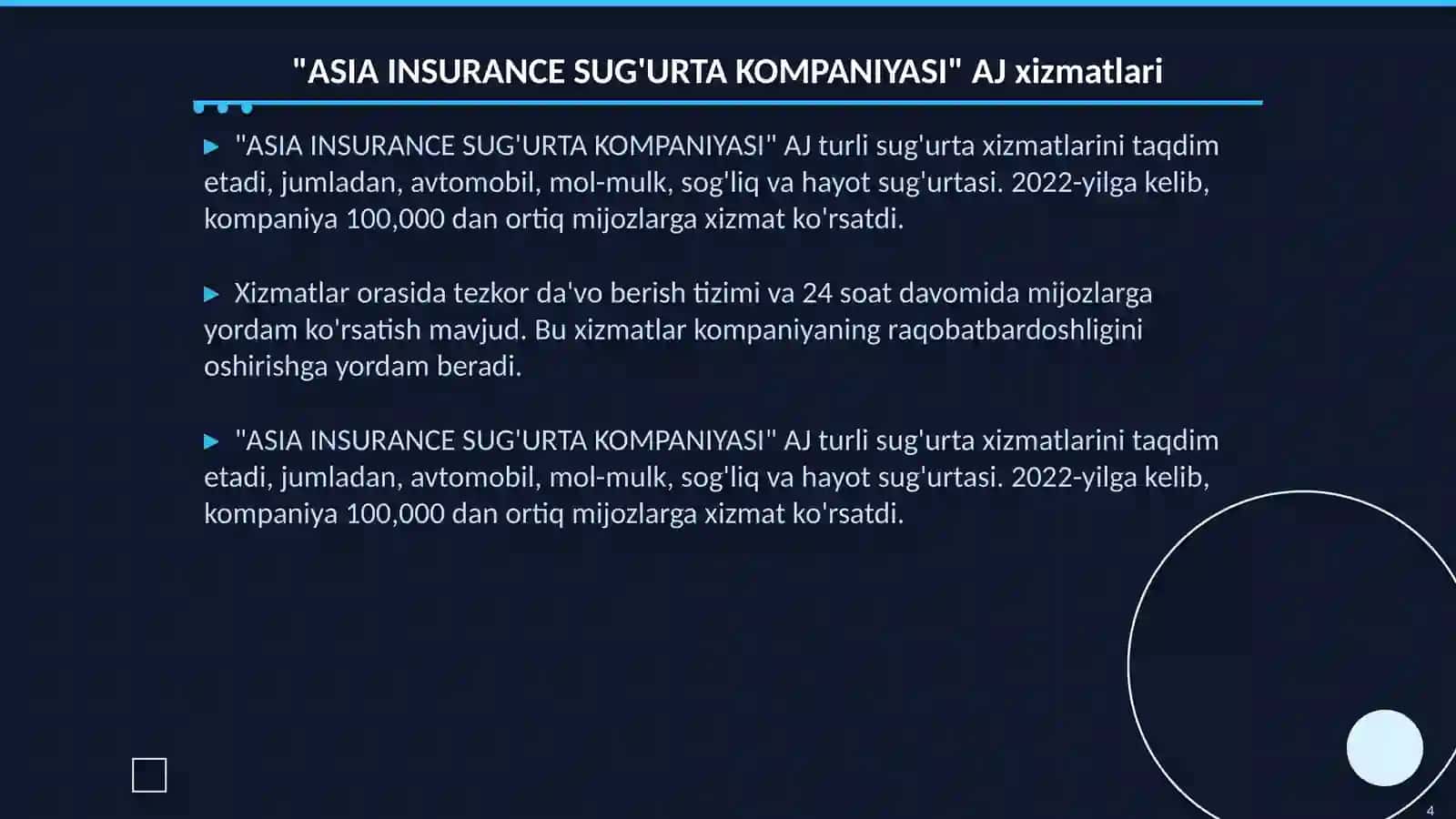 ASIA INSURANCE SUG'URTA KOMPANIYASI 4