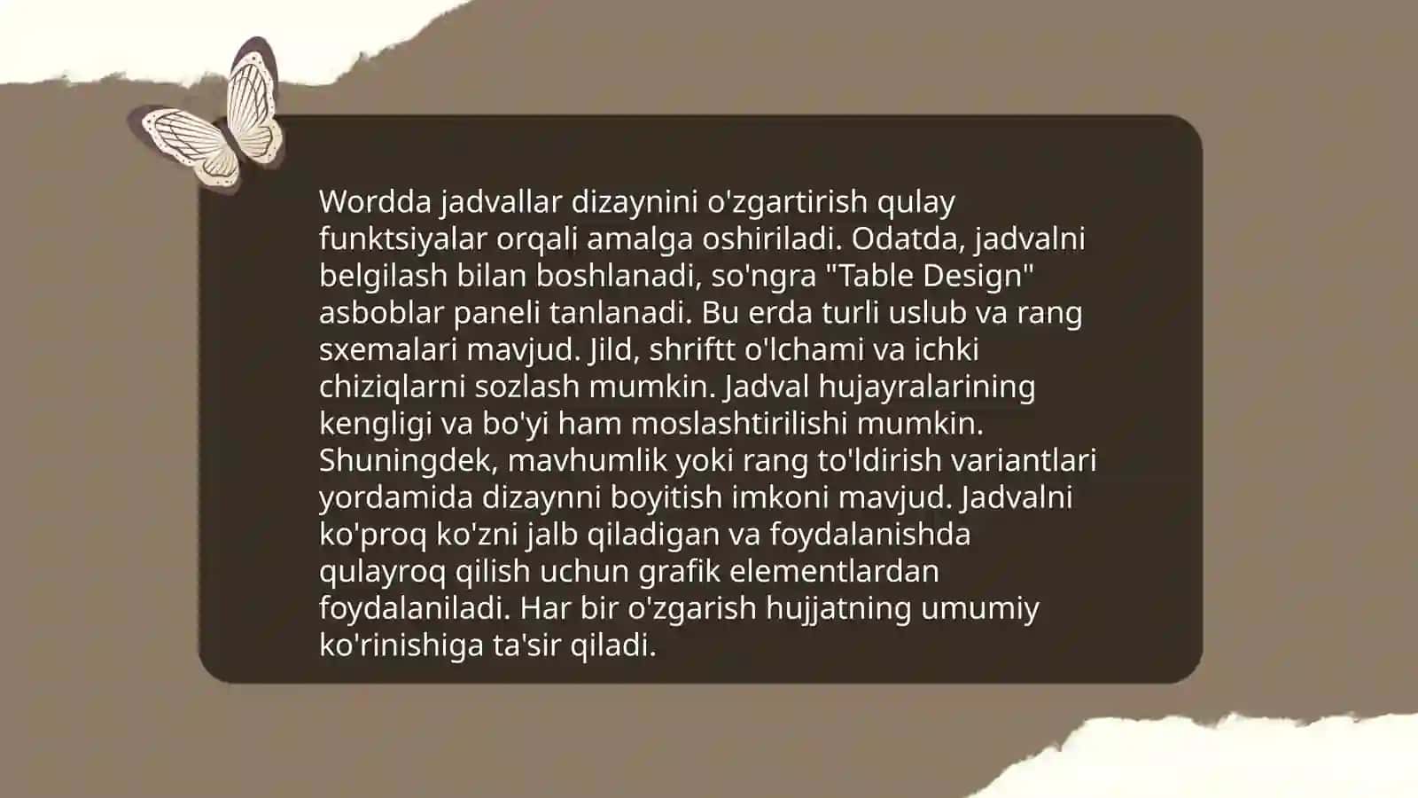 Wordda jadvallar bilan ishlash 4