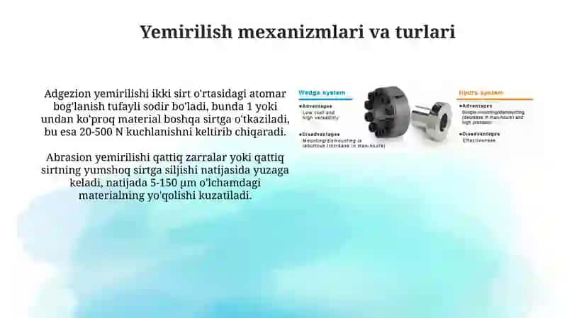 Ishqalanish va yemirilish asoslari 4