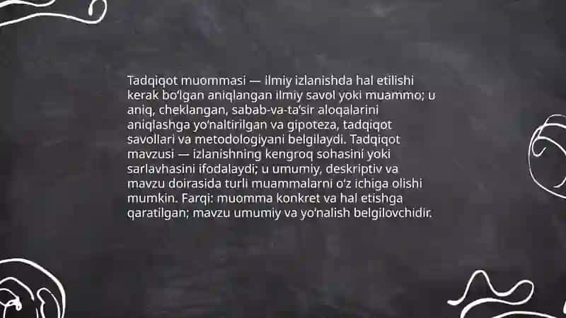 Tadqiqot muommasini aniqlash 4